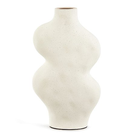 VASO EM CERAMICA  OFF WHITE GEOMETRICO MART 38CM