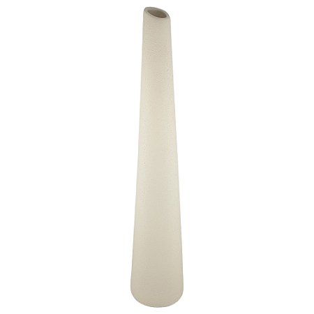 VASO GARRAFA SOLITARIO I EM CERAMICA CREME RUSTICO - 51cm