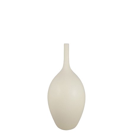 VASO GARRAFA ALEGRA II EM CERAMICA CREME - 34CM