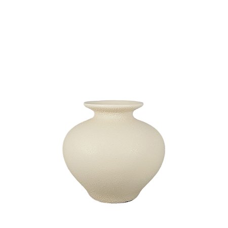 VASO AURORA III EM CERAMICA CREME - 15CM