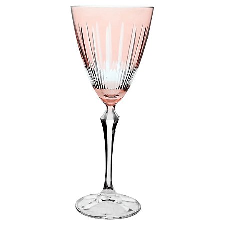 TACA P/VINHO EM CRISTAL LAPIDADO ELIZABETH BOHEMIA 250ml ROSA