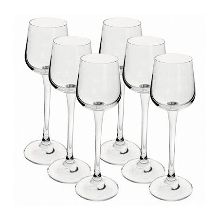 JOGO DE 6 TACAS PARA LICOR BOHEMIA ARDEA EM CRISTAL 60ml