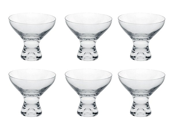 JOGO DE 6 TACAS PARA SOBREMESA BOHEMIA VEGA CRISTAL 330ml