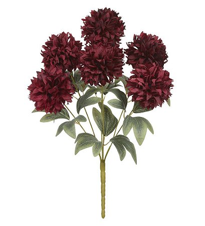 BUQUE DE FLORES CRISANTEMO X7 MARSALA 42cm