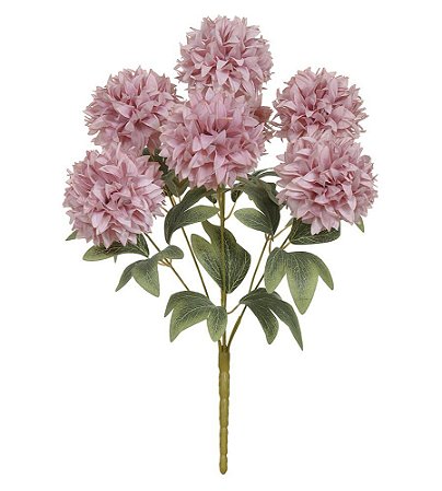 BUQUE DE FLORES CRISANTEMO X7 ROSA ANTIGO 42cm