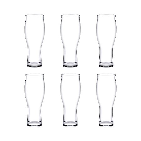 JG 6 COPOS P/ CERVEJA E CHOPP EM VIDRO PASABAHCE 600ml A21cm