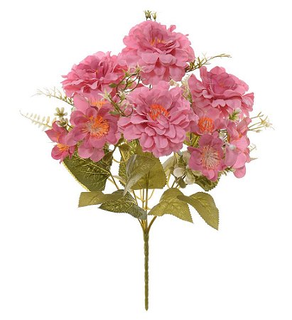 BUQUE DE FLORES CRISANTEMO X7 ROSA 42cm