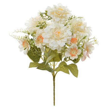 BUQUE DE FLORES CRISANTEMO X7 CREME 42cm