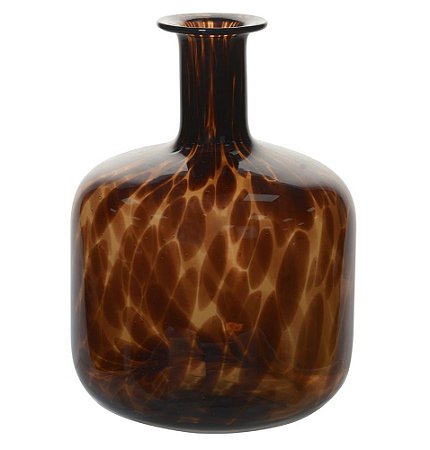 VASO GARRAFA EM VIDRO DECOR MARROM CLARO 21cm