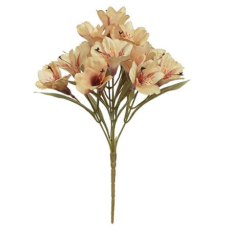 BUQUE DE FLORES ASTROMELIA CETIM X15 PALHA OUTONO 34cm