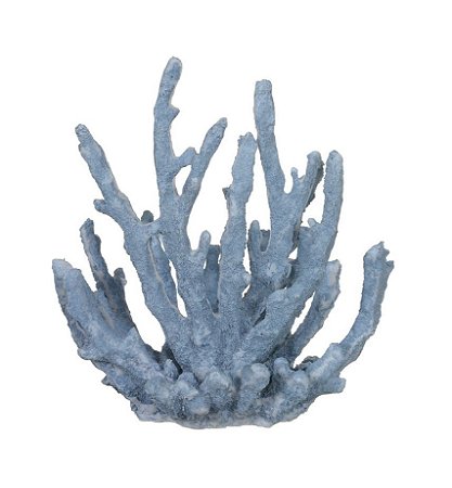 ESCULTURA DECORATIVA CORAL EM POLIRESINA AZUL 16cm