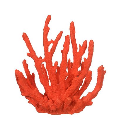 ESCULTURA DECORATIVA CORAL EM POLIRESINA VERMELHO 16cm