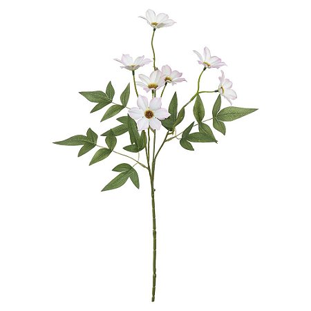 HASTE FLOR DO CAMPO X7 BRANCO COM BORDA ROSA 50cm