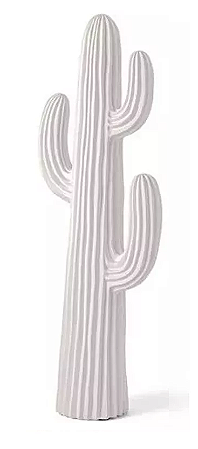 ESCULTURA CACTO EM POLIRRESINA BRANCO MART 45cm