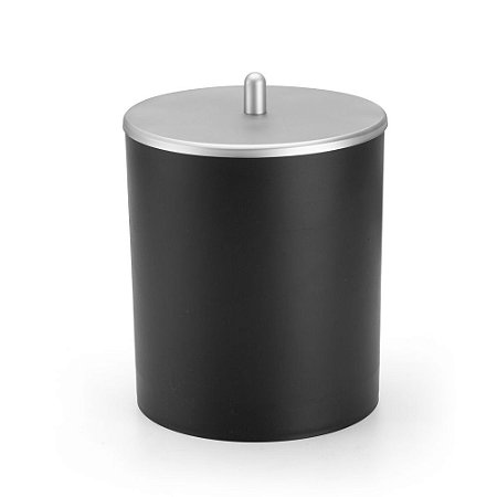 LIXEIRA 5 LITROS COM TAMPA PRETO/CROMO  FOSCO - ARTHI