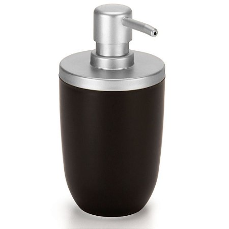 PORTA SABONETE LIQUIDO 500ML PRETO COM CROMO FOSCO - ARTHI
