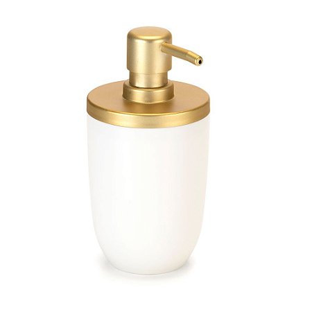 PORTA SABONETE LIQUIDO 500ML BRANCO C/DOURADO FOSCO - ARTHI