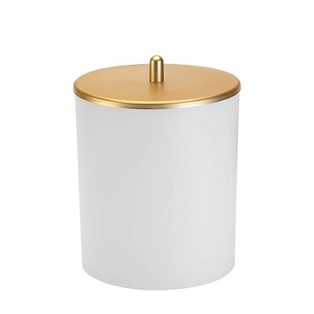 LIXEIRA 5 LITROS COM TAMPA BRANCO/DOURADO FOSCO - ARTHI
