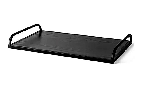 BANDEJA EM MDF COM METAL PRETA MART 50,5cm