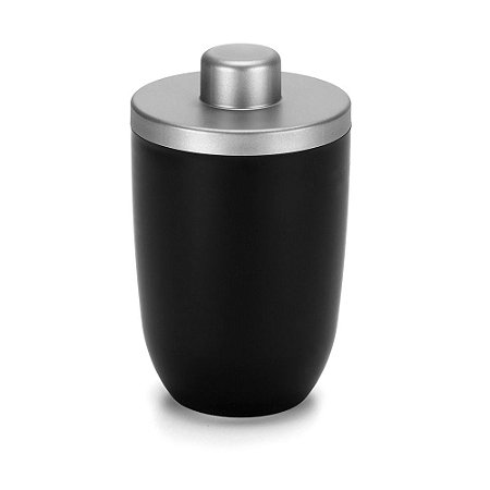 PORTA ALGODAO/COTONETE 500ML PRETO C/CROMO FOSCO - ARTHI