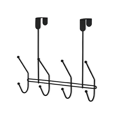 CABIDE ECLIPSE DE PORTA COM 4 GANCHOS DUPLOS BLACK - ARTHI