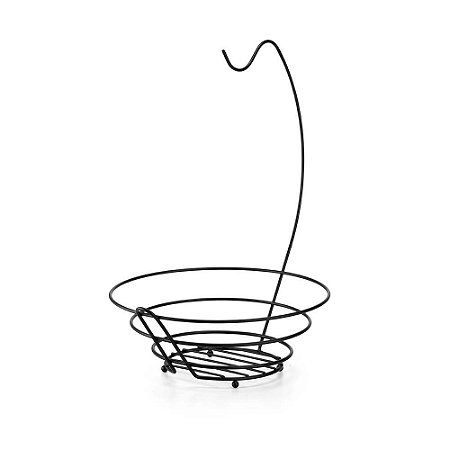 FRUTEIRA EM METAL BLACK C/SUPORTE PARA BANANA- ARTHI