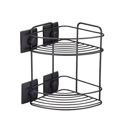 SUPORTE PORTA SHAMPOO DE CANTO DUPLA FACE 3M BLACK - ARTHI
