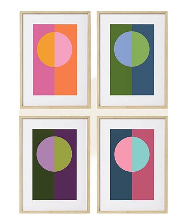 JG 4 QUADROS MINIMALISTAS EM MDF COLORIDO MART 50x36cm