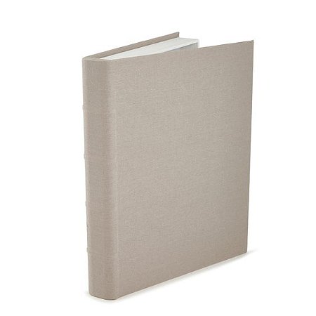 LIVRO CAIXA EM MDF COM REVESTIMENTO EM LINHO CINZA MART 31cm