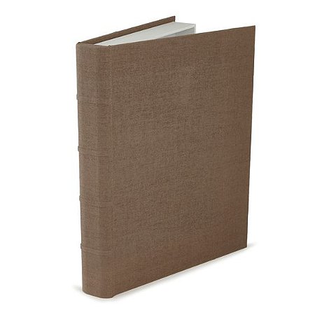 LIVRO CAIXA EM MDF C/ REVESTIMENTO EM LINHO MARROM MART 35cm