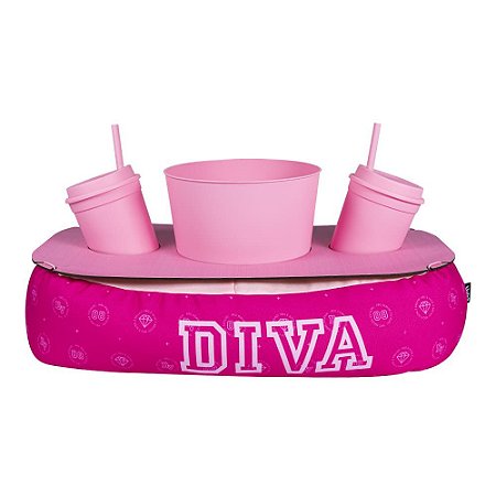 ALMOFADA PORTA PIPOCA DUPLA C/ COPOS E BALDE DIVA UATT