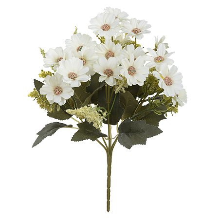 BUQUE DE FLORES MARGARIDA X18 CREME OUTONO 30cm