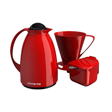 KIT CAFE PRATICO GARRAFA FILTRO AÇUCAREIRO VM 650ML UNITERMI