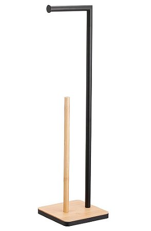 SUPORTE PORTA PAPEL HIGIENICO BAMBU E METAL TISSUE 71cm MEK