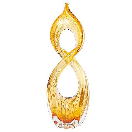 ESCULTURA DE VIDRO DECORATIVA AMBAR VENEZA - 40cm