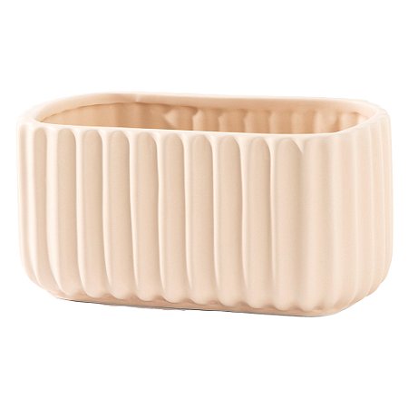 VASO DECORATIVO DE CERAMICA NATURALE BEGE - 8,5x17,5CM