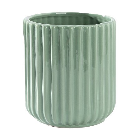 VASO DECORATIVO DE CERAMICA MAGNA VERDE - 14cm