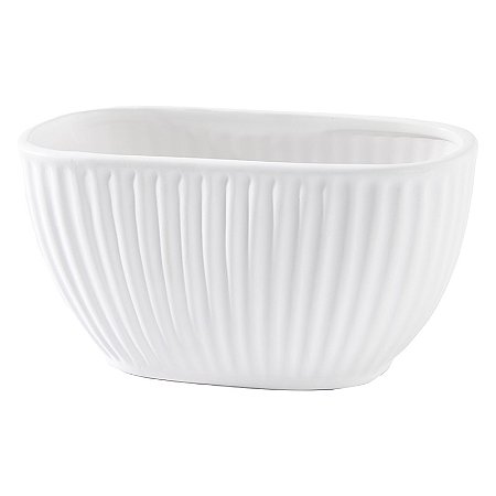 VASO DECORATIVO EM CERAMICA LATUS BRANCO - 10,5X20CM