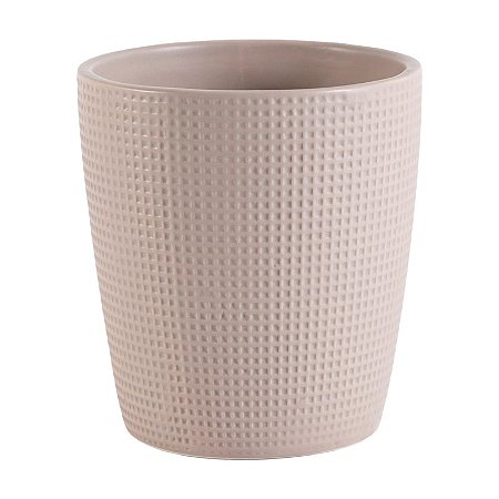 VASO DE CERAMICA DECORATIVO GRIS TAUPE NUDE - 14CM