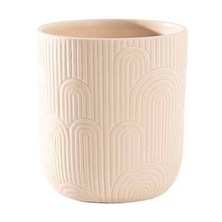 VASO DECOR DE CERAMICA PANTHEON BEGE - 14cm