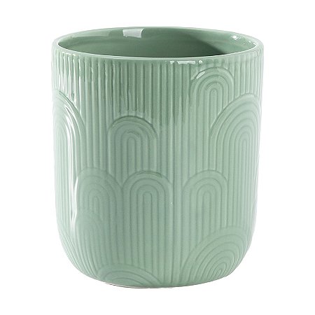 VASO DE CERAMICA PANTHEON DECOR VERDE - 14cm