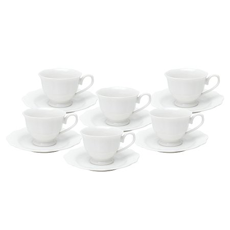 CJ 6 XICARAS CAFE PORCELANA MALDIVAS BRANCO 80ml WOLFF