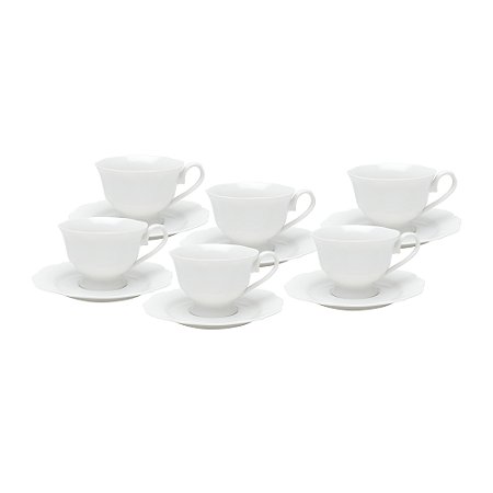 CJ 6 XICARAS CHA PORCELANA C/PIRES MALDIVAS BR 180ml - WOLFF