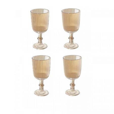 CJ 4 TACAS DE VIDRO PARA LICOR LINES AMBAR 75ML - WOLFF
