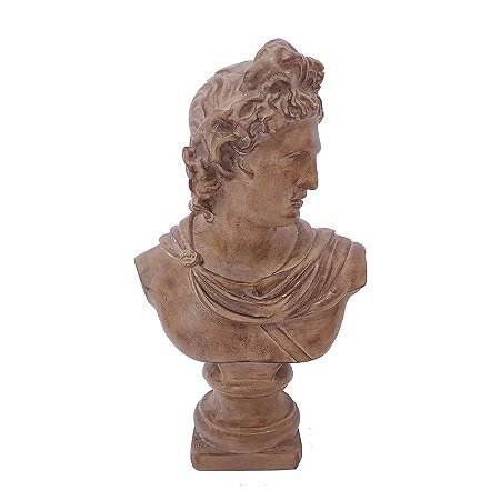 ESCULTURA BUSTO DECORATIVO EM RESINA MARROM - 30CM