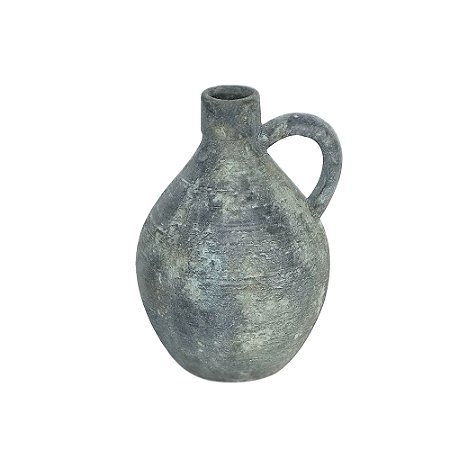 VASO DECOR ESTILO JARRA EM CERAMICA CINZA TEXTURIZADO 29,5CM