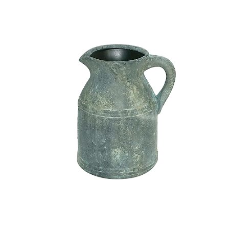 VASO DECOR ESTILO JARRA EM CERAMICA CINZA TEXTURIZADO 27CM