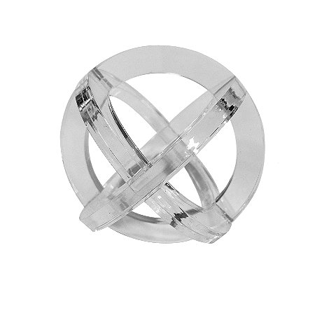 ESCULTURA ESFERA DECORATIVA EM ACRILICO TRANSPARENTE 11,5CM