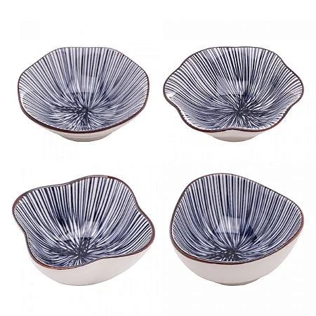 CONJUNTO 4 BOWLS MIXED DE PORCELANA KOJI 10,5CM - WOLFF