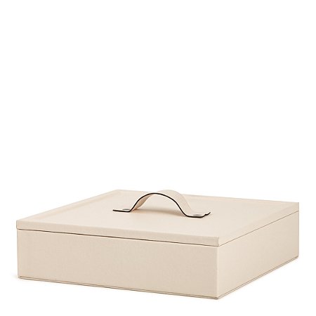 CAIXA EM MDF COM REVESTIMENTO EM PU OFF WHITE MART 17,5cm